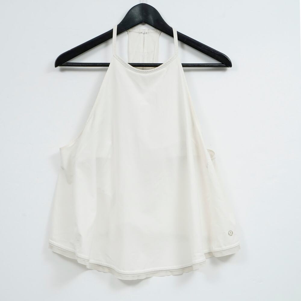 lululemon Free Spirit Tank White Size 10 Built-In Bra Yoga Activewear